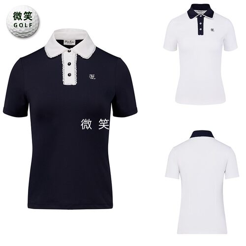2025夏新款韩国代购FairLiar蕾丝花边高尔夫服装女士短袖T恤GOLF