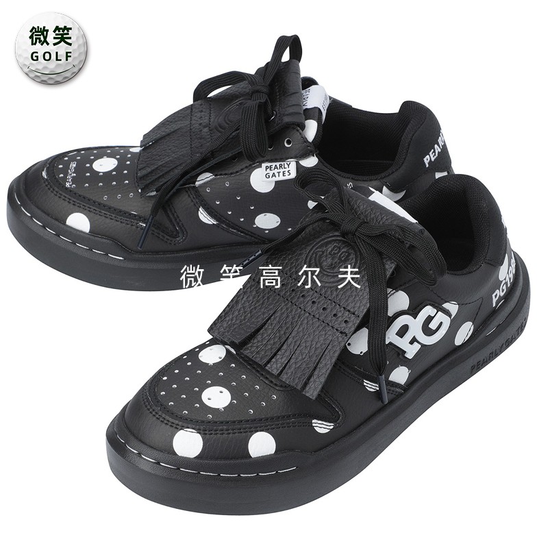 高尔夫女波点流速系带防滑运动鞋