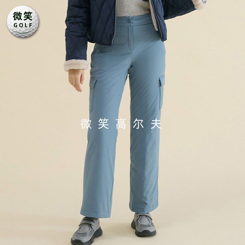 特价2025冬新款韩国代购加厚保暖高尔夫球服女士工装裤休闲直筒裤