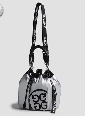 2025夏新品韩国代购GFOR*高尔夫球包男银色抽绳水桶包运动单肩包