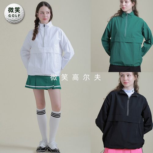 特价2025春款韩国代购宽松休闲高尔夫球服女士半拉链套头夹克GOLF