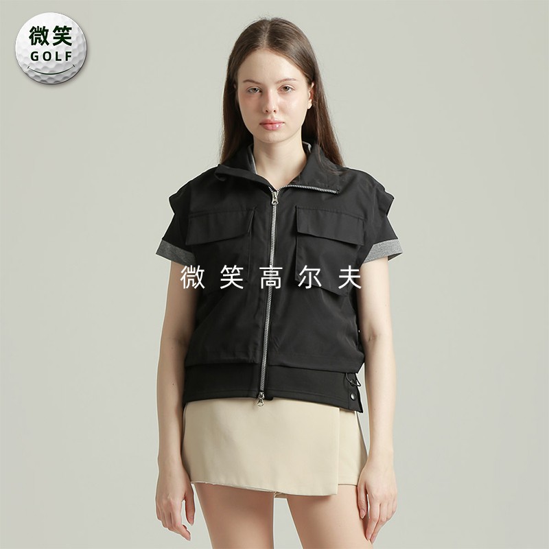 特价2025夏款韩国代购大口袋休闲高尔夫球服女士百搭马甲背心GOLF