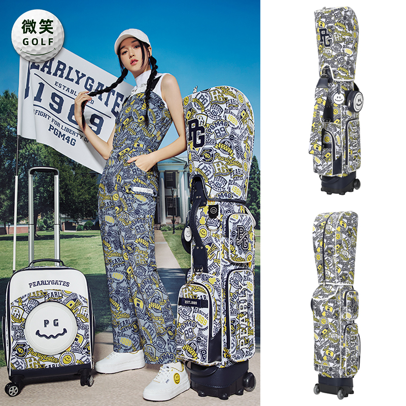 高尔夫女图案拉杆拖轮运动球杆包