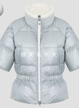 2024冬新品韩国代购GFOR*高尔夫女士毛绒高领防寒运动短袖羽绒服