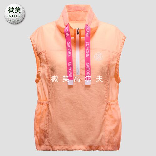 高尔夫女士半拉链运动无袖背心