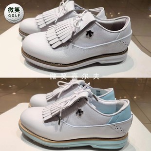 女士时尚 2024春季 高尔夫球鞋 子 韩国代购 配色流苏系带防滑运动鞋