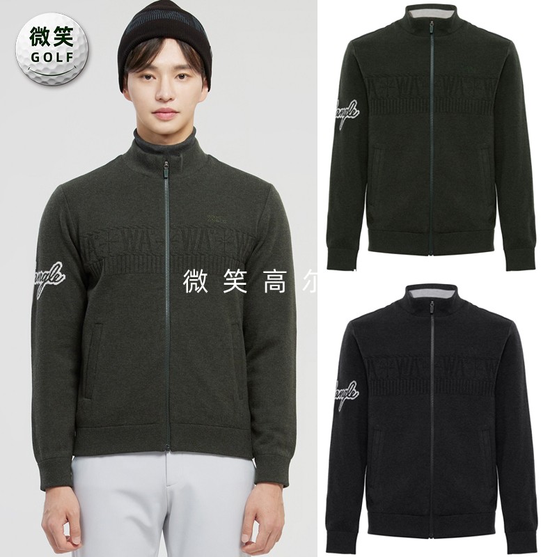 高尔夫男棉服针织羊毛开衫外套