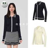ELLE翻领甜美高尔夫球服女士拉链针织开衫 韩国代购 2025秋新款 特价