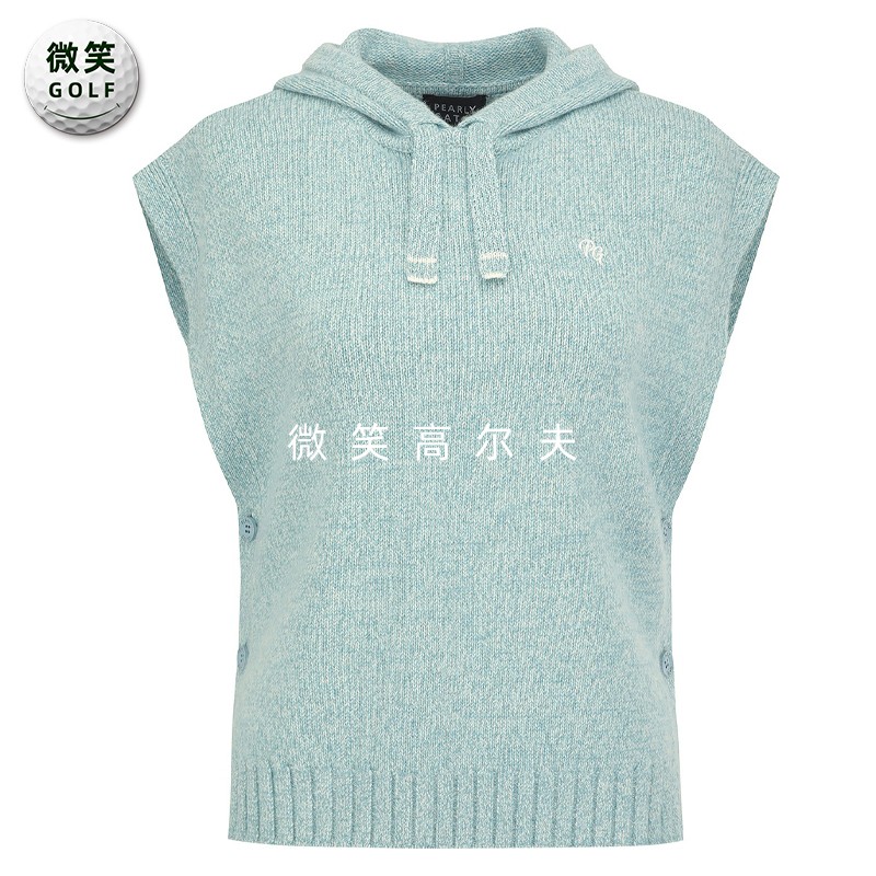 高尔夫女连帽运动羊绒针织背心