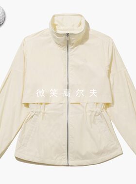 高尔夫女收腰中长款运动风衣外套