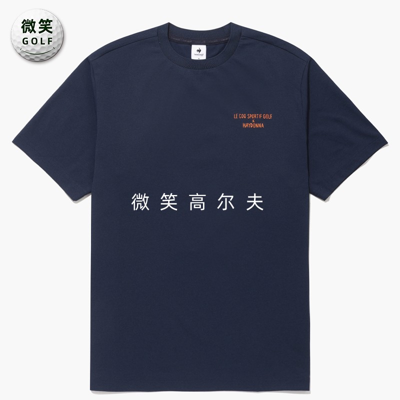 高尔夫男士圆领图案运动短袖T恤