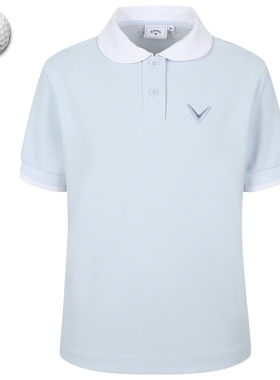 2025夏新品韩国代购CALLAWA*高尔夫女配色翻领透气运动短袖T恤