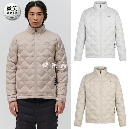 特价2025冬新品韩国代购PING高尔夫男士立领菱形绗缝运动羽绒服