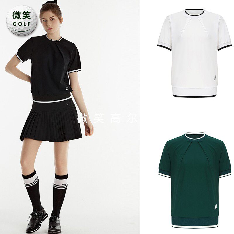 特价2025夏新款韩国代购时尚圆领高尔夫球服女士运动短袖T恤GOLF