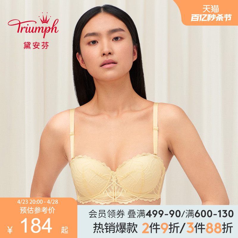 Triumph/黛安芬风格倍盈蕾丝网纱内衣女小胸聚拢抹胸文胸-E004180-封面