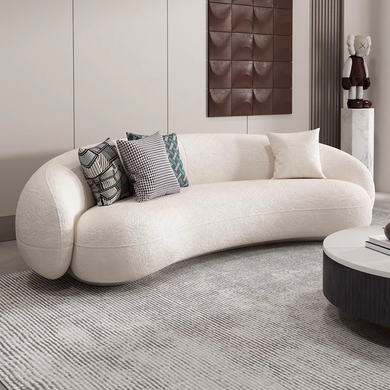 日本进口奶油风羊羔绒沙发服装店