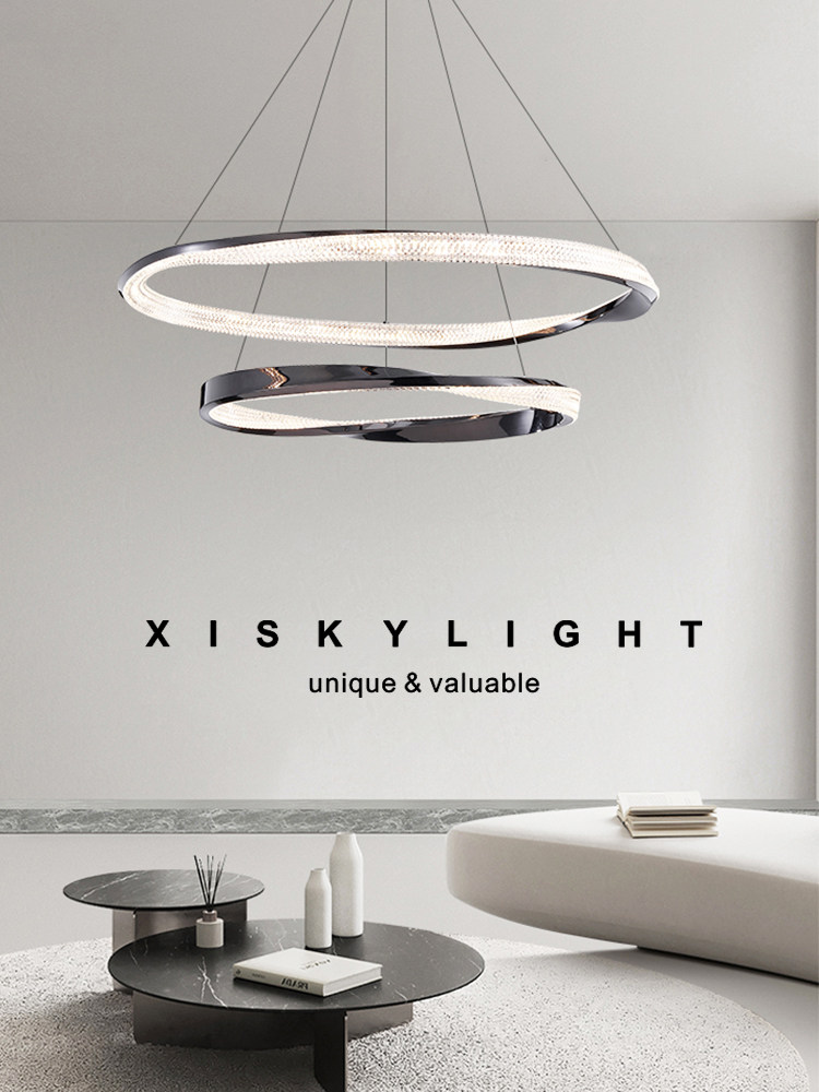 Минималистская итальянская люстра для гостиной led Nordic circular villa light роскошный дизайн главной спальни, столовой, лестничной люстры Изображение 1