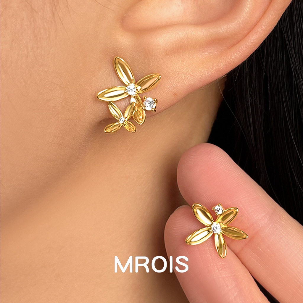 原创桂花香厚镀18K真金保色925银针不对称优雅简约高级感耳钉耳饰,饰品/流行首饰/时尚饰品新,耳钉,淘宝优惠券,粉丝福利购,淘宝优惠卷