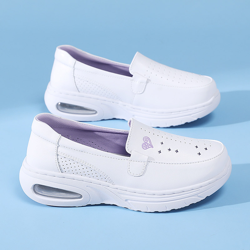 新款护士鞋女夏季软底透气不累脚防滑防臭气垫增高医院医护鞋厚底