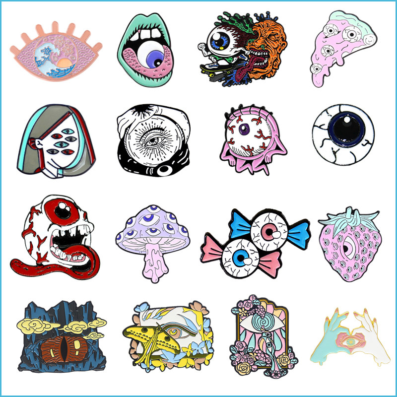 朋克合金通用眼睛徽章创意饰品