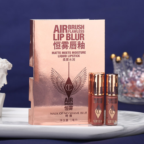 新品CT唇釉小样羽雾恒雾吻痕枕边话焦糖奶茶暖调玫瑰试色哑光口红