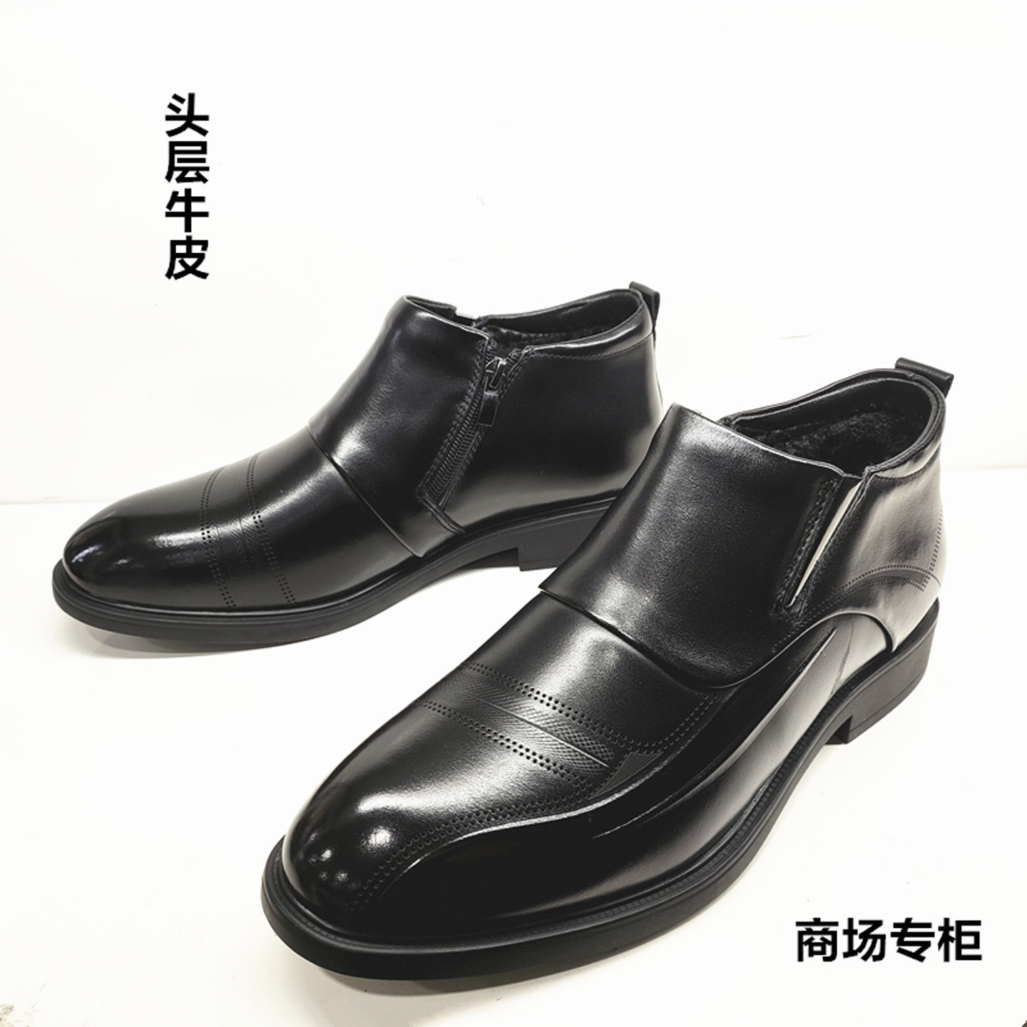 西瑞鸟2025秋冬季真皮切尔西男鞋商务黑色短靴保暖头层牛皮男靴子