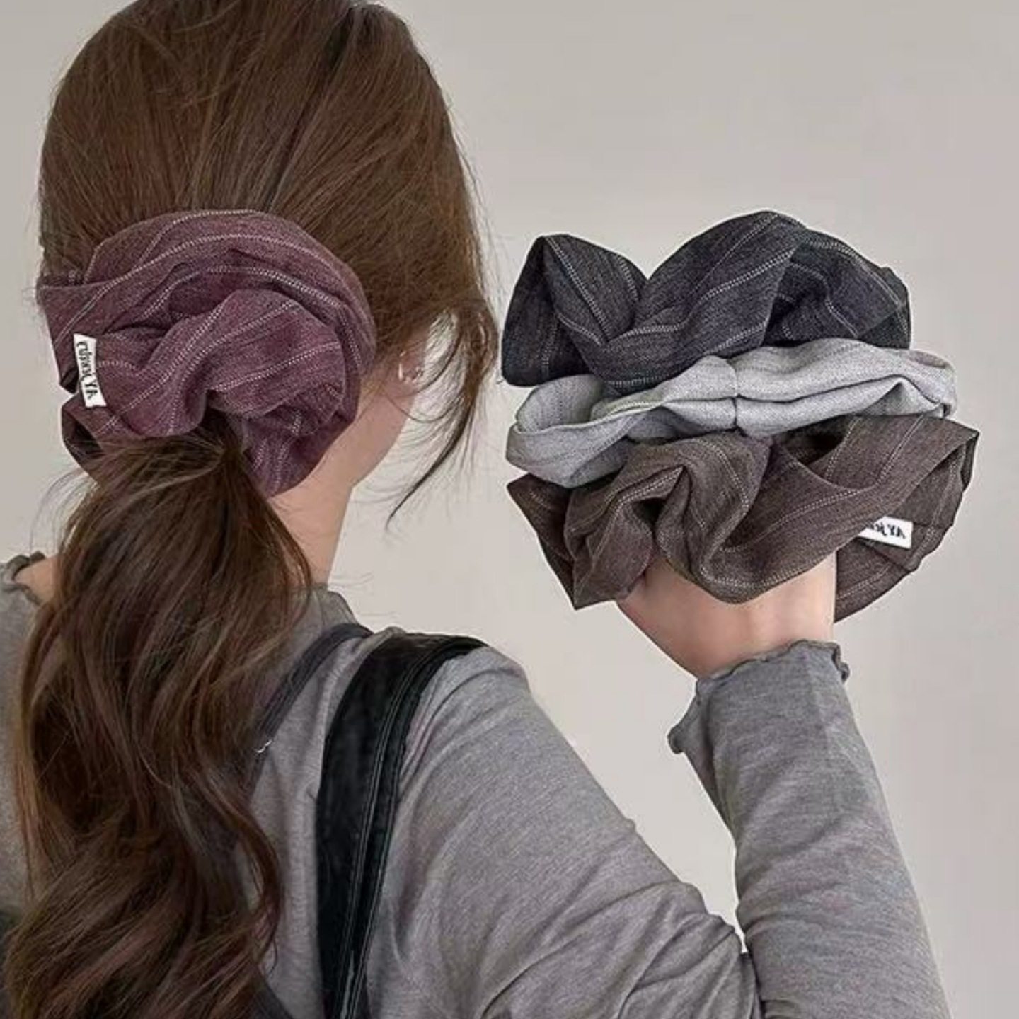 简约条纹大肠发圈女秋冬头饰发饰2026新款扎头发橡皮筋高级感发绳,饰品/流行首饰/时尚饰品新,发饰,淘宝优惠券,粉丝福利购,淘宝优惠卷