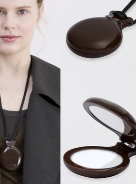 ins小众设计可打开镜子项链时尚气质个性趣味双面镜皮绳毛衣链女