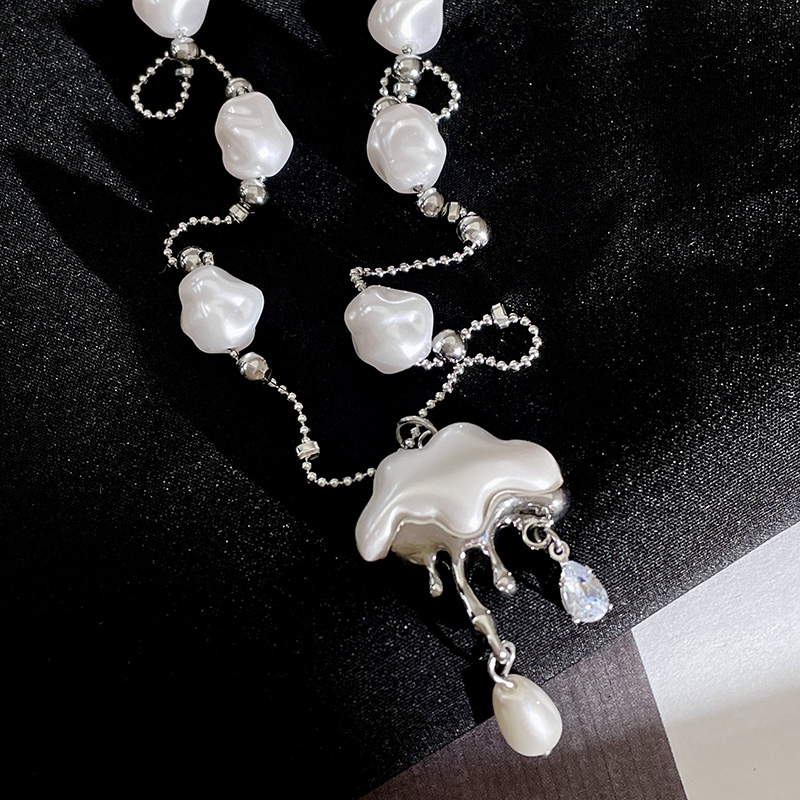 小众水滴云朵不规则高级感颈链