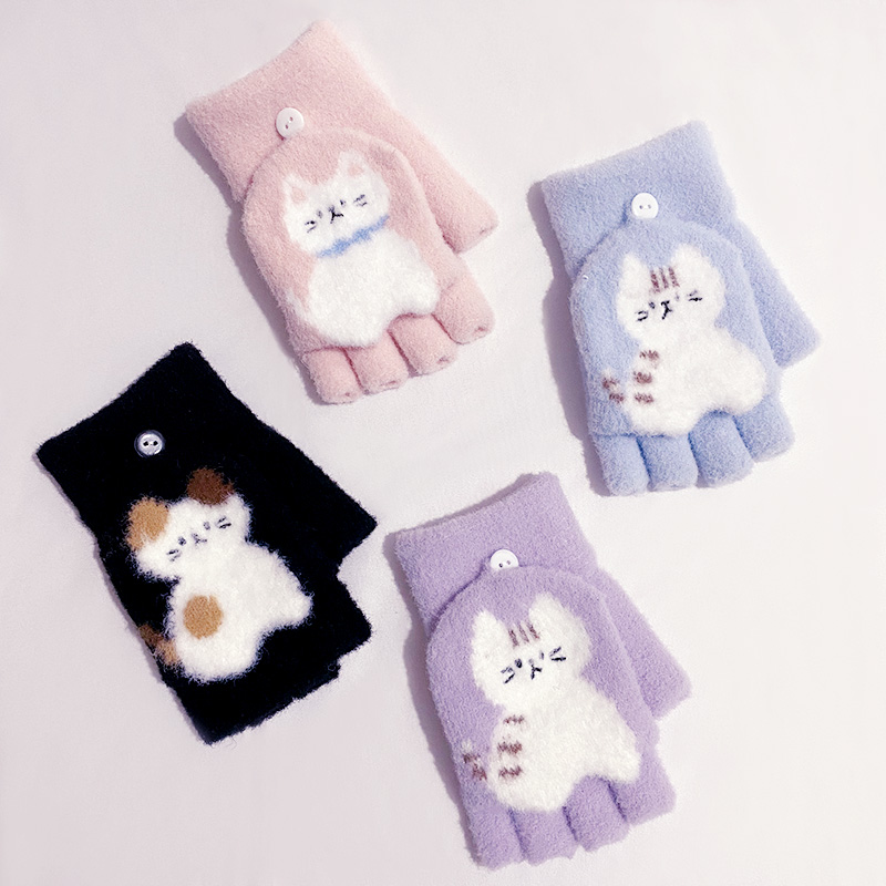 女童五指手套保暖防寒