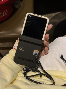 米白拼接薯条适用华为PuraX典藏手机壳小米MiX2荣耀MagicVFlip个性Pocket2小折叠N3flip原创Zflip7摩托罗拉60