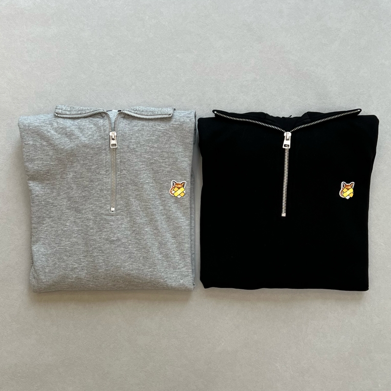 半拉链卫衣小狐狸长袖Fox head patch half zipper上衣