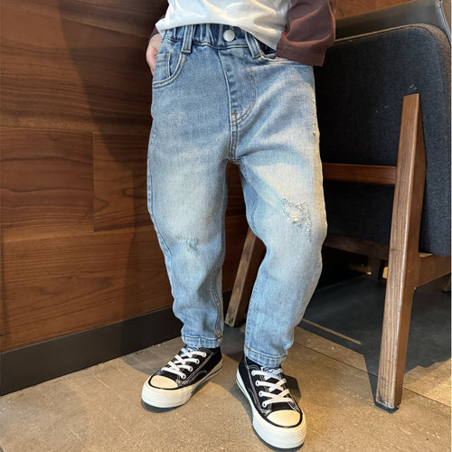 男童牛仔小脚萝卜长裤