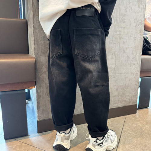 男童潮流牛仔老爹长裤