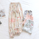 女长裤 外穿人造棉春秋家居裤 夏季 纯棉绵绸防蚊灯笼裤 薄款 棉绸睡裤