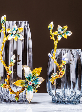 黎采现代简约琉璃珐琅彩花瓶