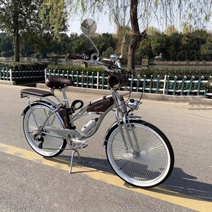 新品电镀工艺自行车复古老爷车变速 女士通勤自行车24寸淑女车