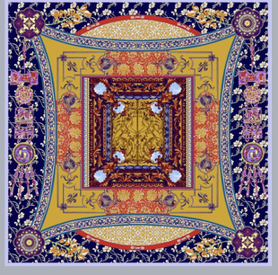 塞纳左岸 超大尺寸135*135大披肩100%桑蚕丝16姆米斜纹绸手工卷边