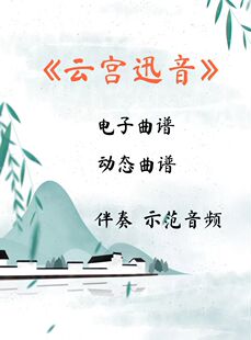 云宫迅音 D调伴奏古筝流行曲谱伴奏音乐示范动态曲谱 视频