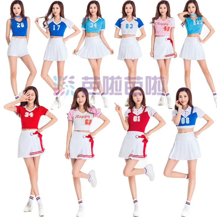 现代成人韩版学生足球宝贝演出服啦啦操啦啦队服装女套装可爱青春