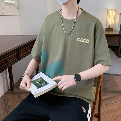 GOOD字母印花凉感短袖T恤男