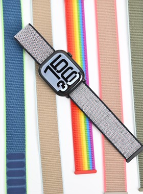 原379！适用于AppleWatch苹果尼龙回环40/44mm表带S1-S8/ultra