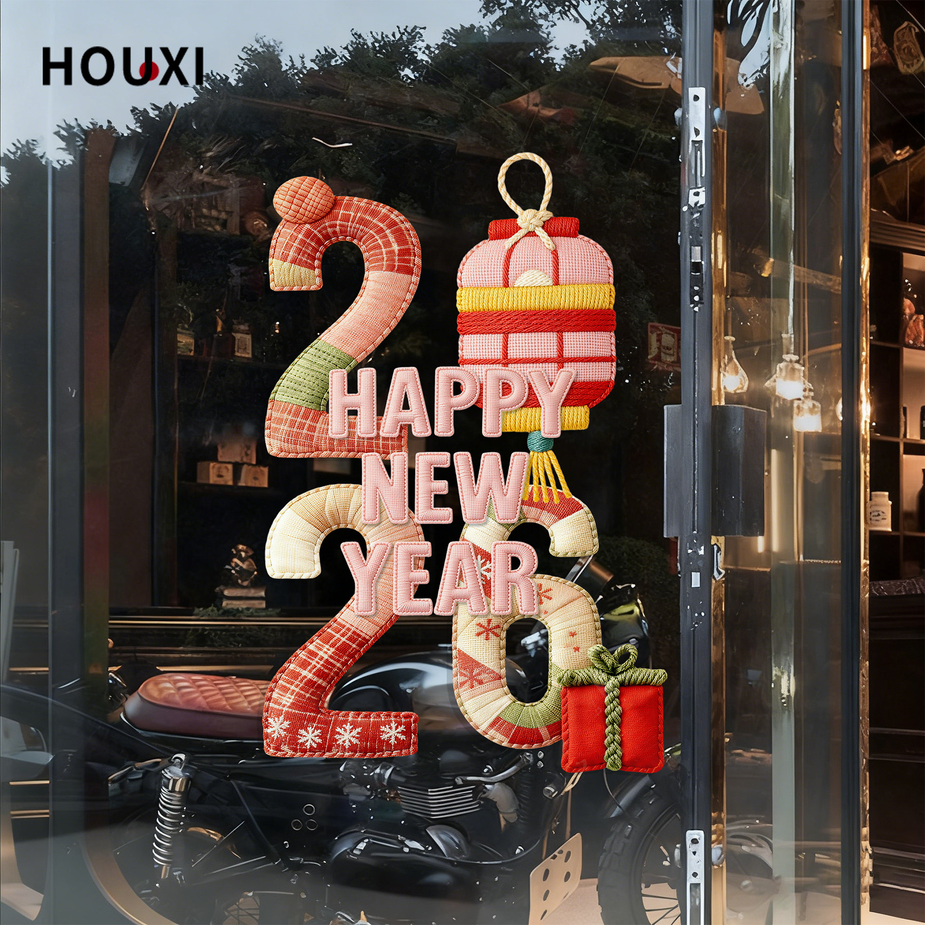 小红书同款2026马年玻璃贴咖啡店商场橱窗玻璃贴纸静电新年装饰品,节庆用品/礼品,圣诞装饰品,淘宝优惠券,粉丝福利购,淘宝优惠卷