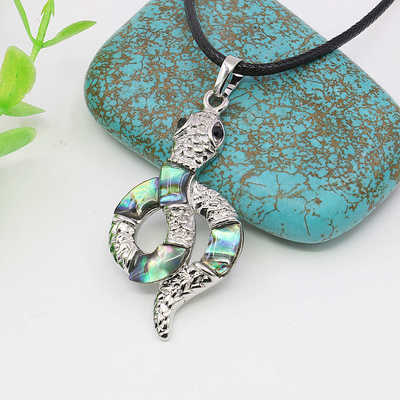 水蛇项链油菜花贝壳天然皮绳女彩