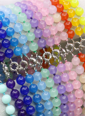 玉髓天然石编织送妈妈礼物项链