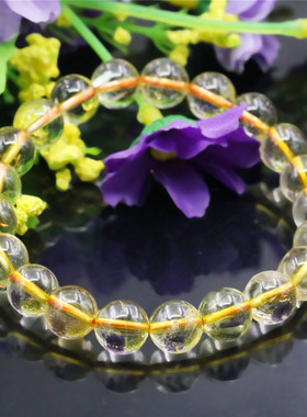 佛珠单圈招财转运礼物天然黄水晶