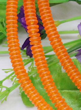 2X6mm扣片橙色树脂仿蜜蜡散珠 DIY手工编织串珠配件项链隔片配饰