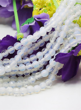 油菜花蛋白石乳白色散珠切面隔珠