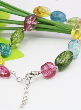 不规则西瓜旺夫招财通透碧玺手链