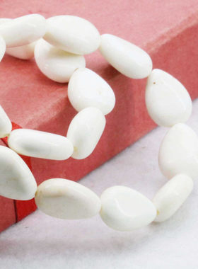 10X14mm水滴白色松石散珠 DIY手工串珠配件项链手链女配饰首饰